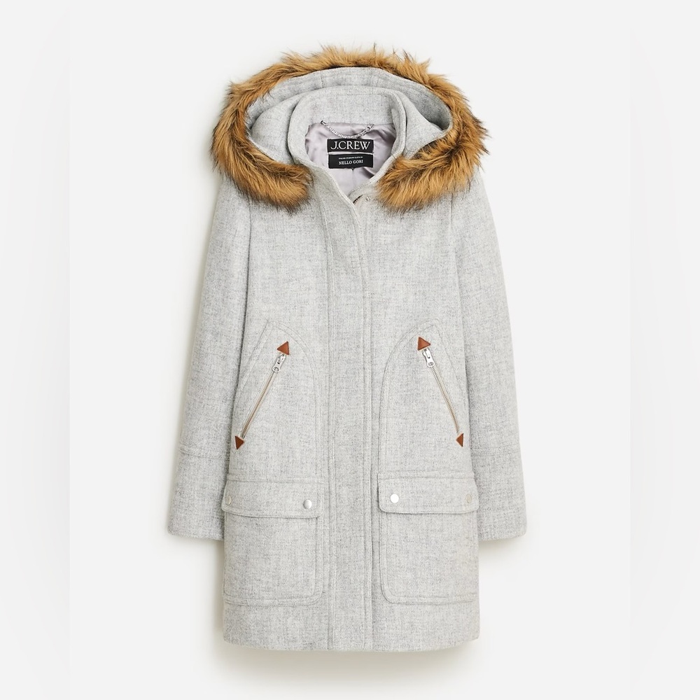 J Crew chateau parka Italian stadium-cloth